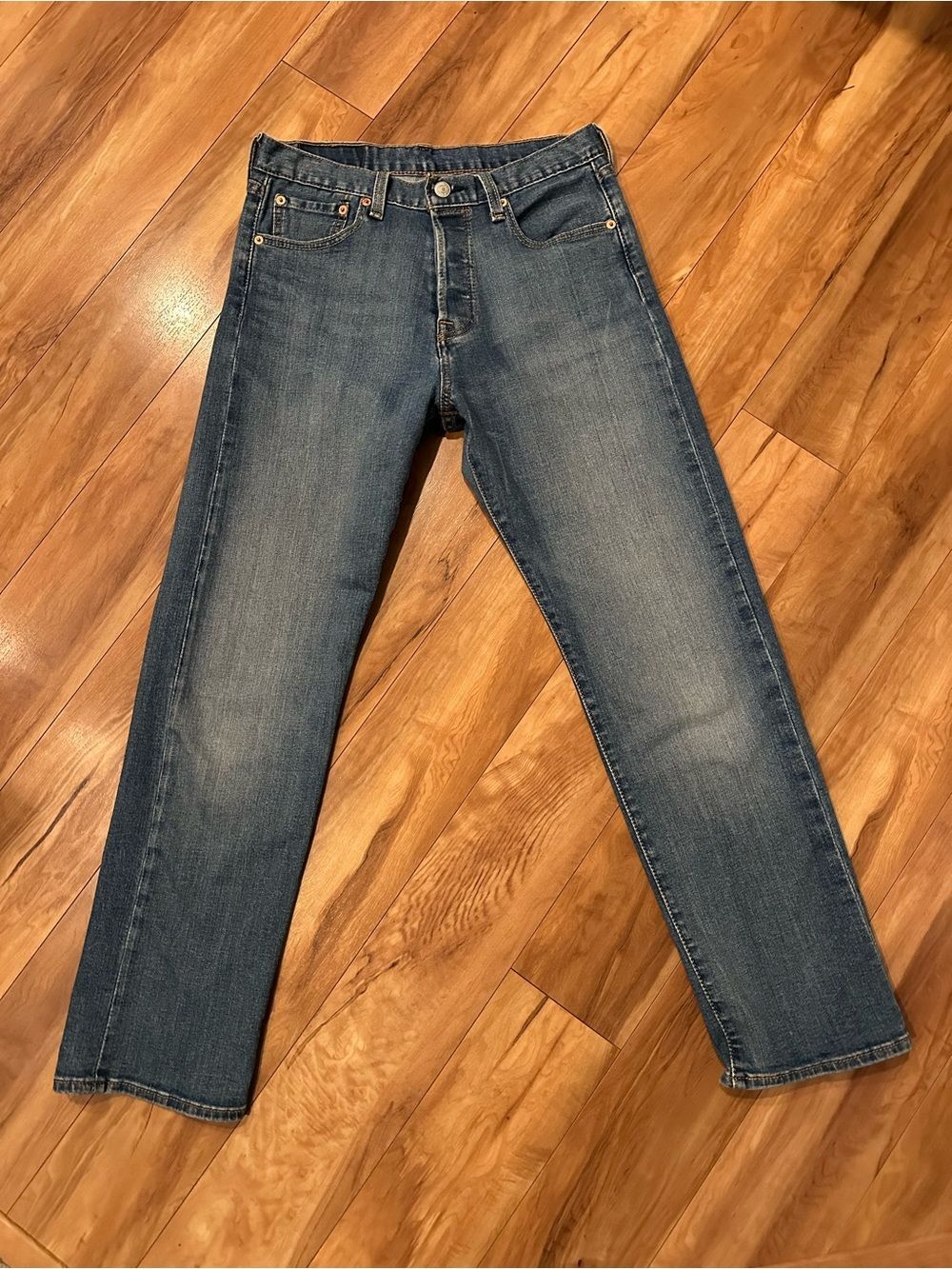 Leviโs 501 Vintage Button Fly Jeans W29 L30 Faded Straight Leg Denim